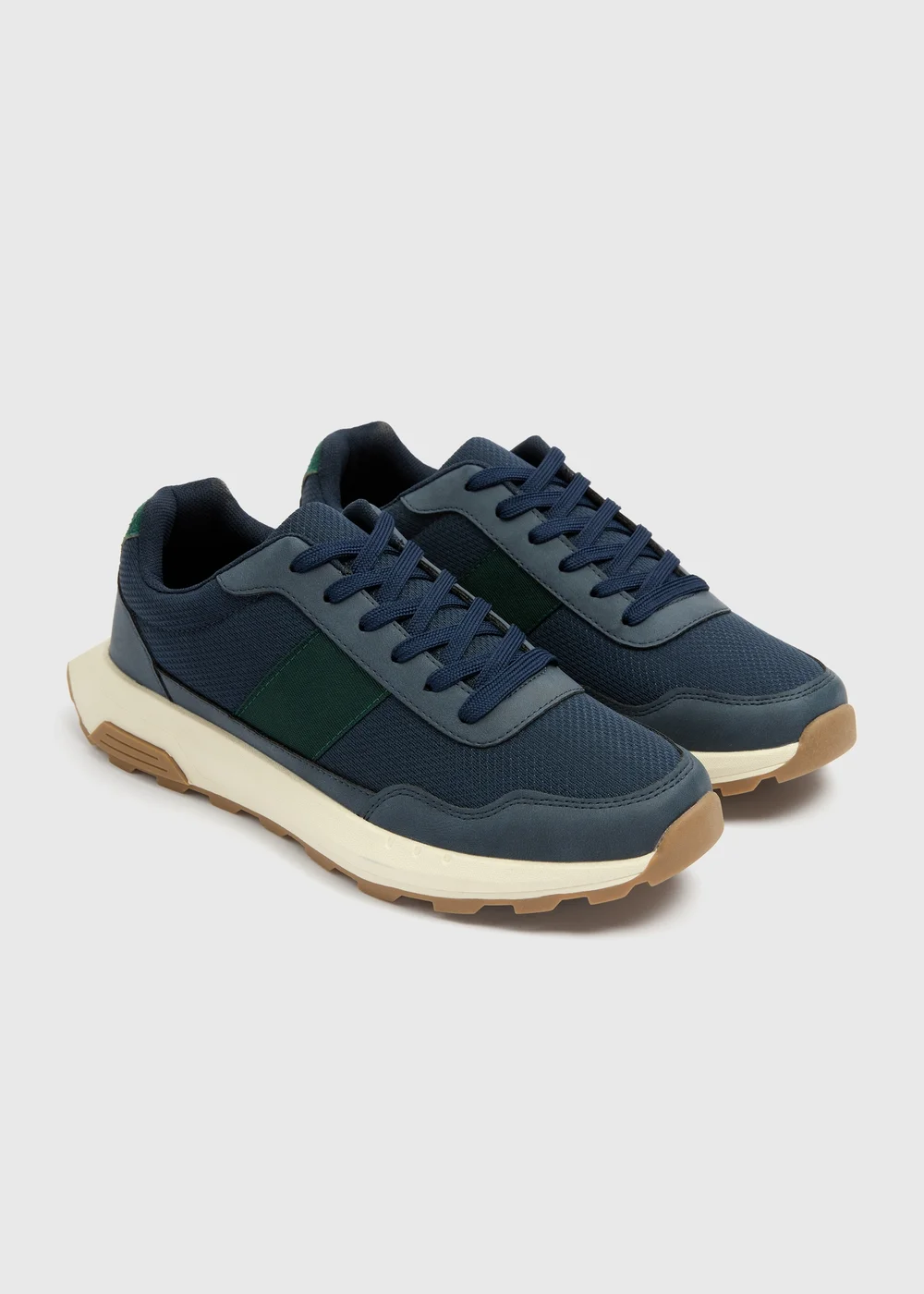 Navy Retro Stripe Trainers - Size 6 Image 1