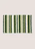 Green Chenille Stripe Bath Mat Image 1