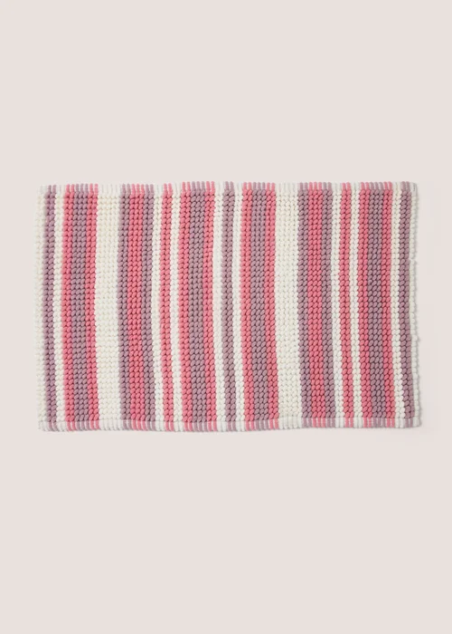 Lilac Chenille Stripe Bath Mat Image 1