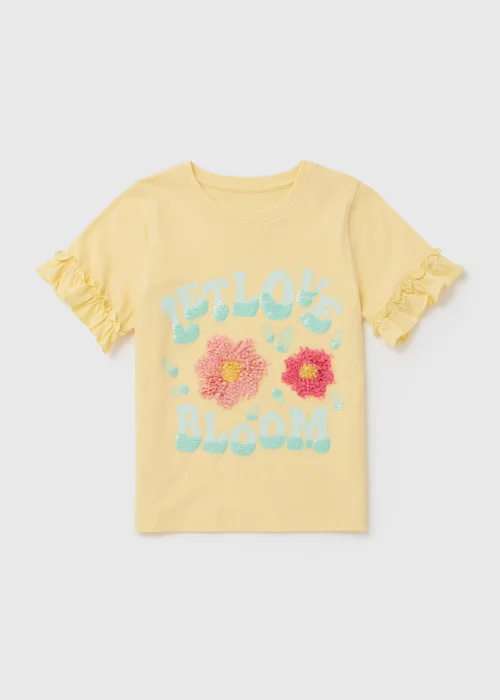 Girls Yellow Wild Flower Bloom T-Shirt (1-7yrs) - 1 to 1 half years Image 1
