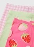 Girls 3 Pack Fruit Salad Cycling Shorts (1-7yrs) - 1 to 1 half years Image 2