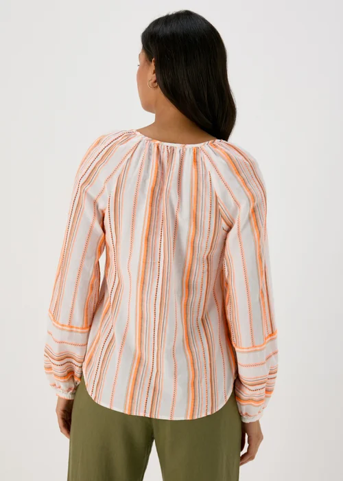 Orange Stripe Jacquard Blouse - 8 Image 2