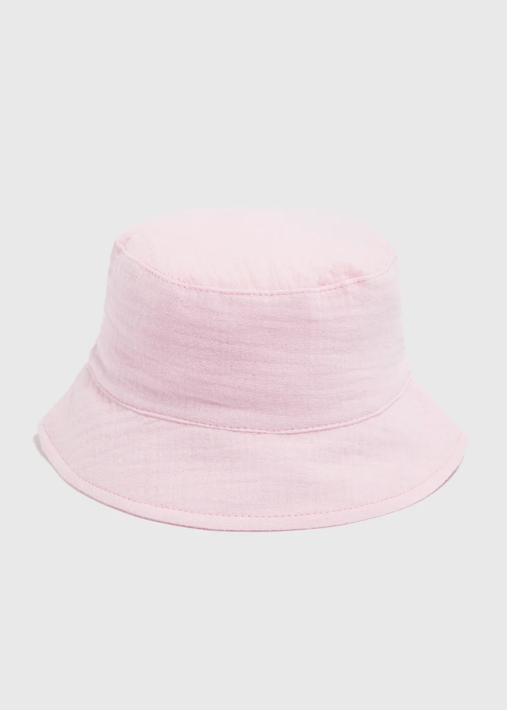 Baby Pink Crinkle Bucket Hat (Newborn-24mths) - 0-3 months Image 1
