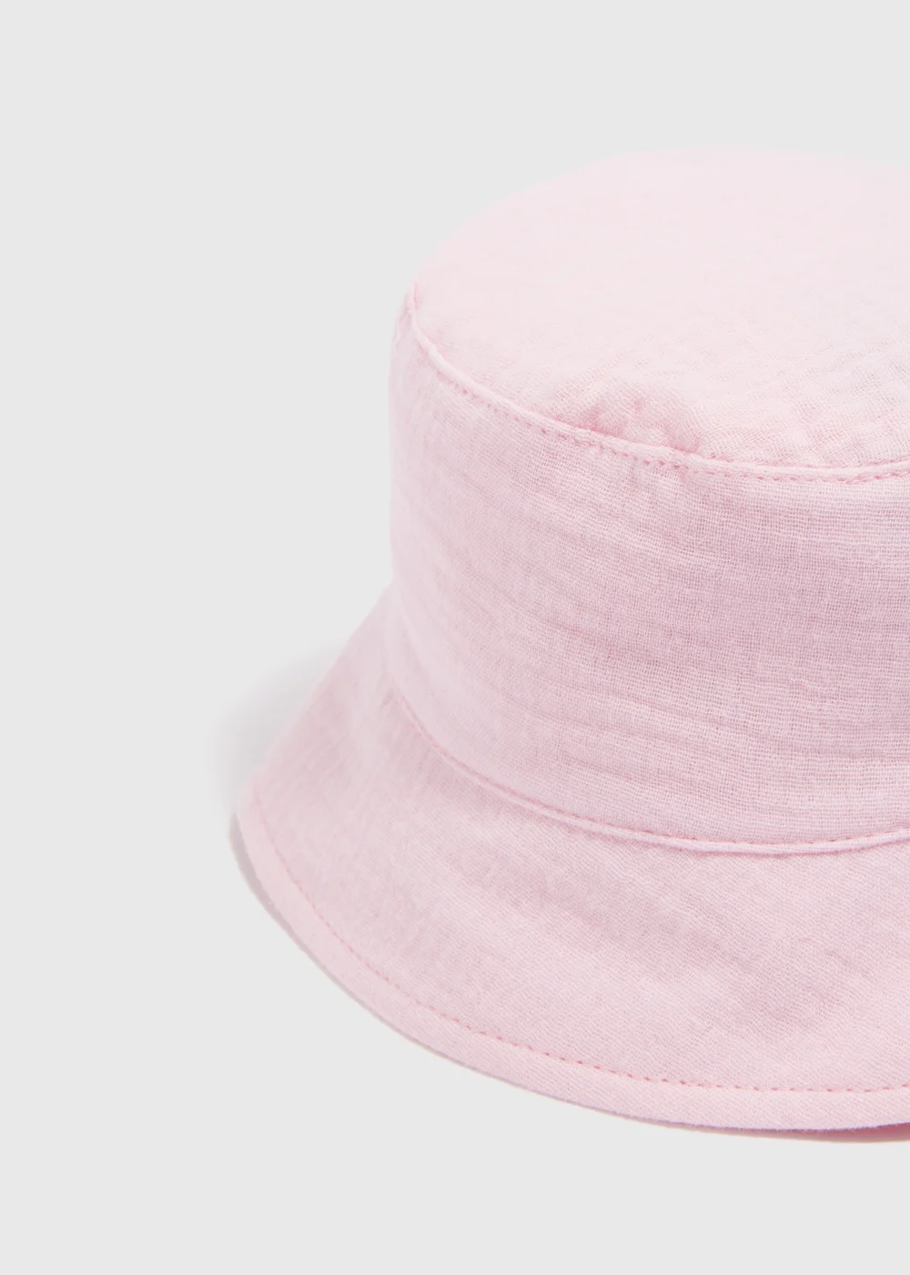 Baby Pink Crinkle Bucket Hat (Newborn-24mths) - 0-3 months Image 2