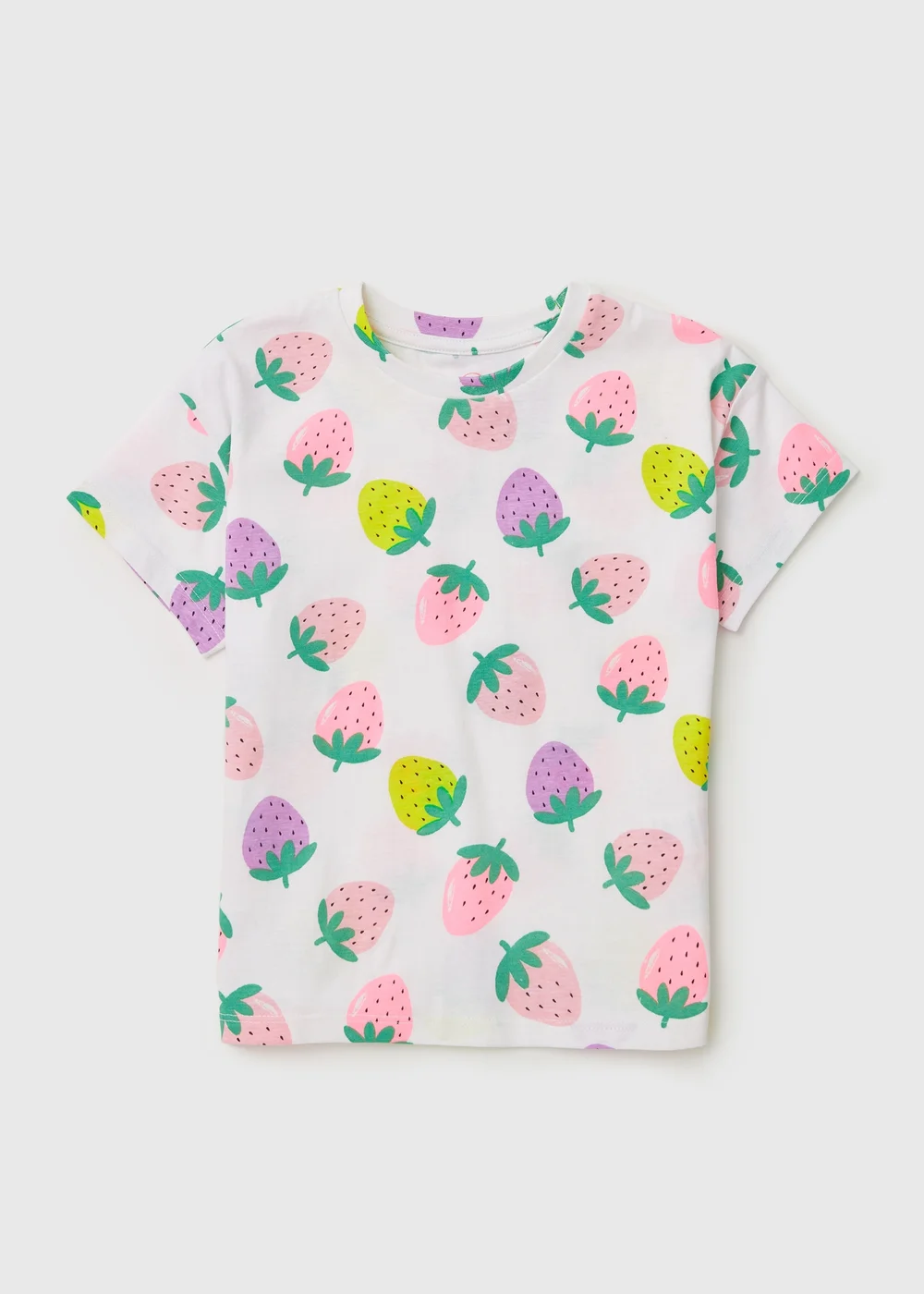 Girls White Strawberry T-Shirt (1-7yrs) - 2-3 Yrs Image 1