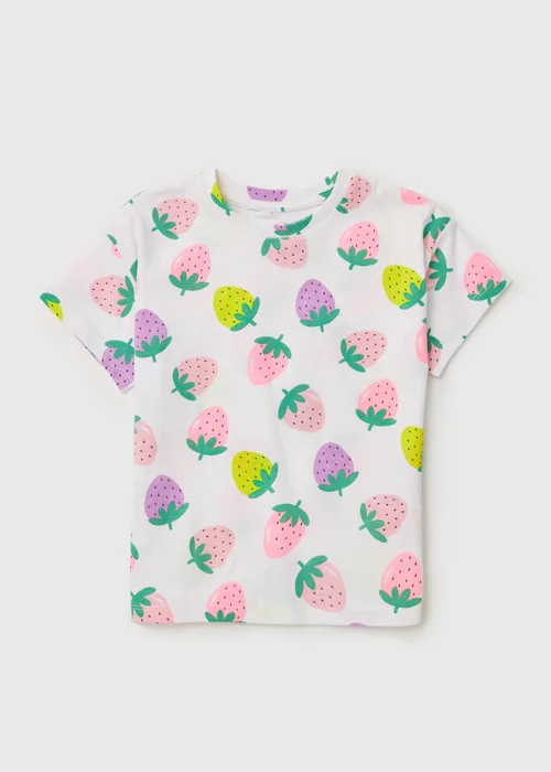 Girls White Strawberry T-Shirt (1-7yrs) - 2-3 Yrs Image 1