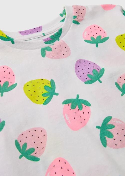Girls White Strawberry T-Shirt (1-7yrs) - 2-3 Yrs Image 2