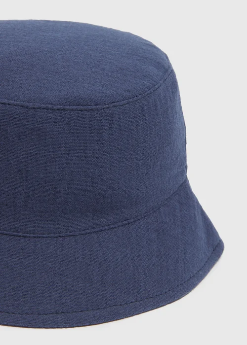 Baby Navy Crinkle Bucket Hat (Newborn-24mths) - 0-3 months Image 2