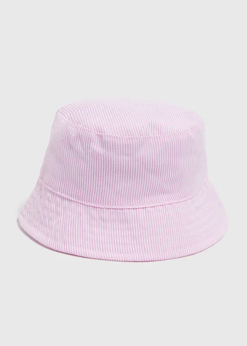 Baby Pink Stripe Bucket Hat (Newborn-24mths) - Age 0 - 3 Months Image 1