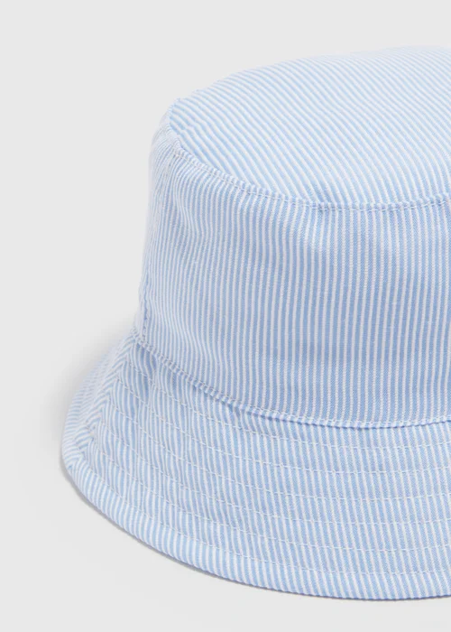 Baby Blue Stripe Bucket Hat (Newborn-24mths) - Age 0 - 3 Months Image 2
