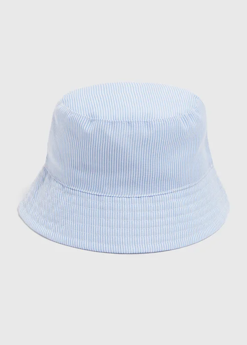 Baby Blue Stripe Bucket Hat (Newborn-24mths) - Age 0 - 3 Months Image 1