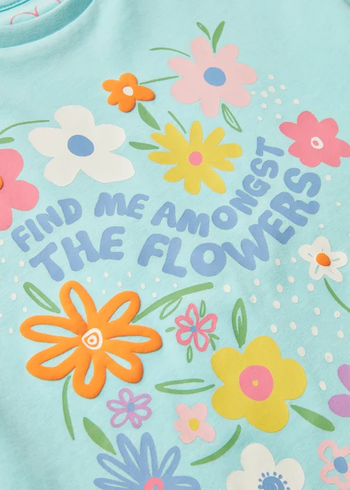 Girls Blue Flower T-Shirt (1-7yrs) - 1-1.5 Yrs Image 2