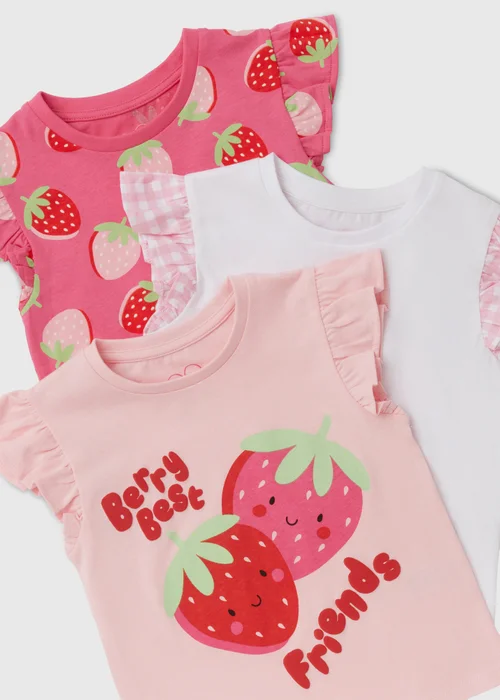 Girls 3 Pack Fruit Salad T-Shirts (1-7yrs) - 1-1.5 Yrs Image 2