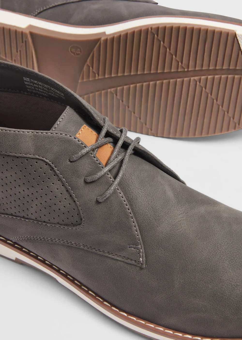 Grey PU Derby Boots - Size 6 Image 2