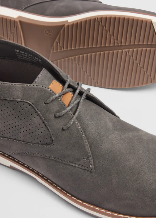 Grey PU Derby Boots - Size 6 Image 2