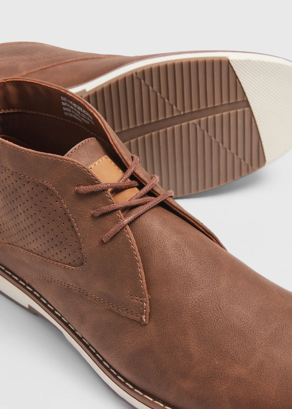 Tan PU Derby Boots - Size 6 Image 2