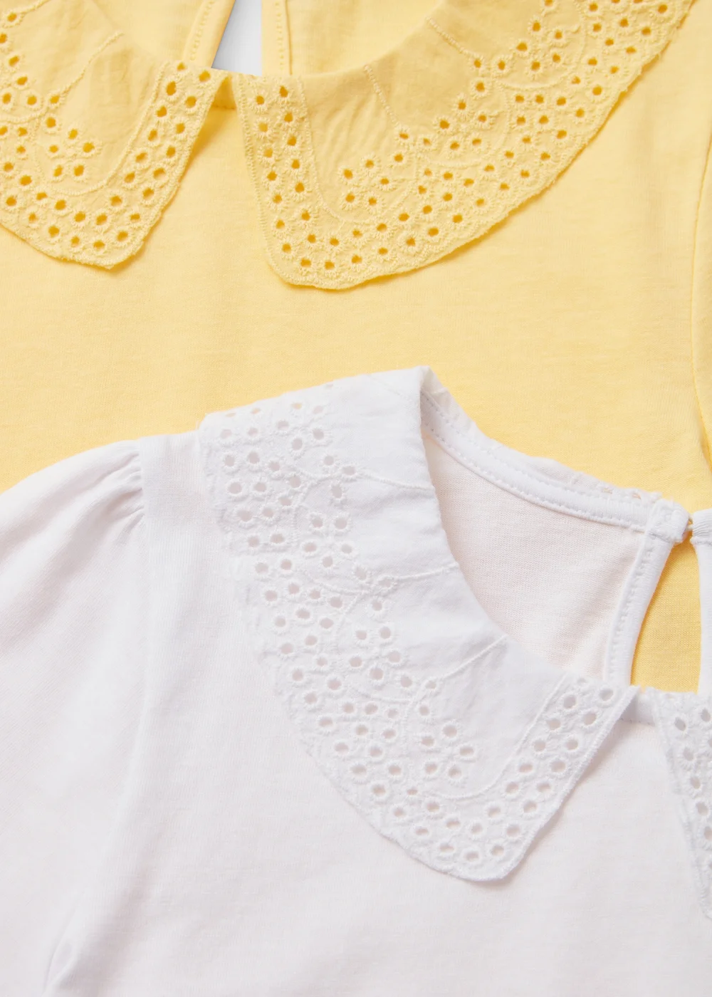 Girls 2 Pack White & Yellow Collar Tops (1-7yrs) - 2-3 Yrs Image 2