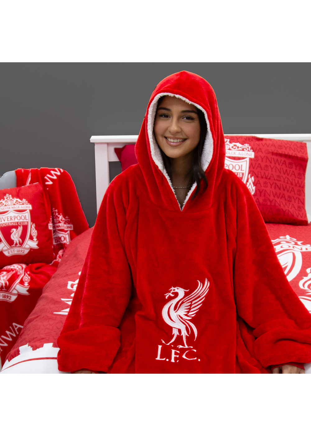 HUGZEE Liverpool FC Redout Wearable Hooded Throw - Medium Image 4
