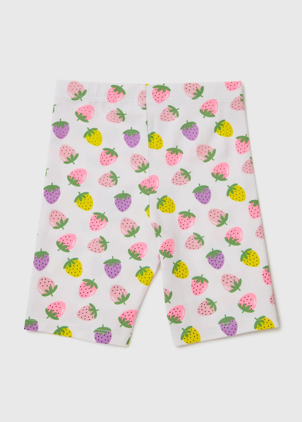 Girls White Strawberry Cycle Shorts (1-7yrs) - 1 half year to 2 Image 1