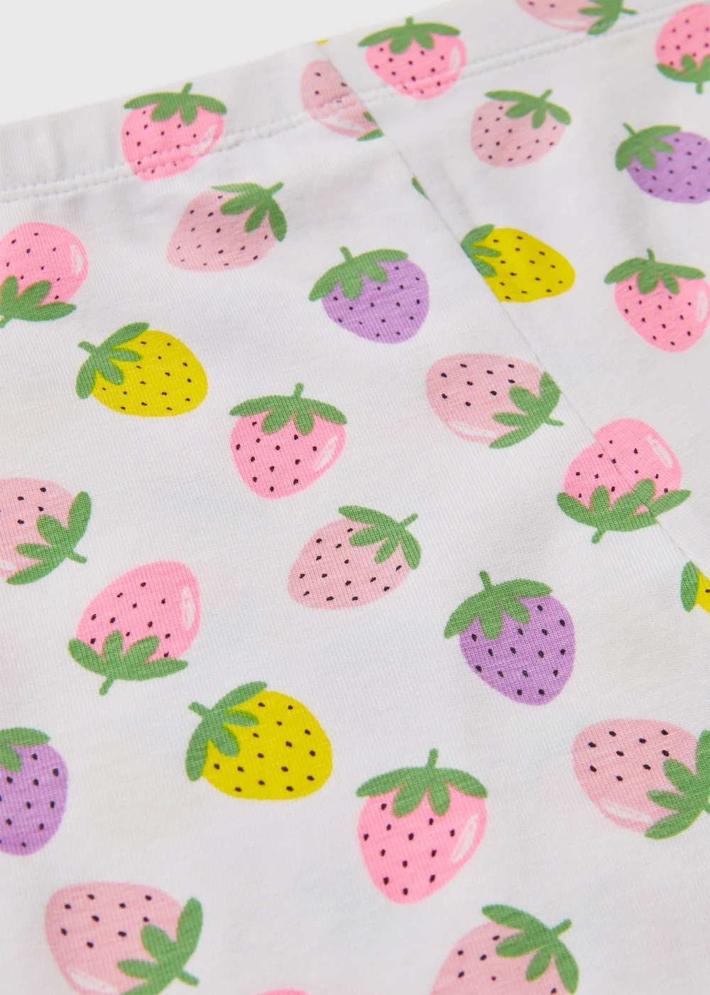 Girls White Strawberry Cycle Shorts (1-7yrs) - 1 half year to 2 Image 2