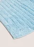 Blue Ribbed Cotton Bath Mat (40x25cm) Image 2