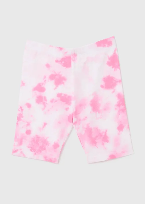 Girls Pink Tie Dye Cycling Shorts (1-7yrs) - Age 3 - 4 Years Image 1