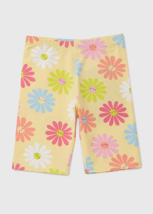 Girls Yellow Daisy Cycle Shorts (1-7yrs) - 1 to 1 half years Image 1