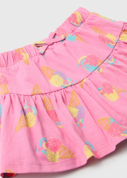 Girls Pink Ice Cream Skort (1-7yrs) - Age 2 - 3 Years Image 2