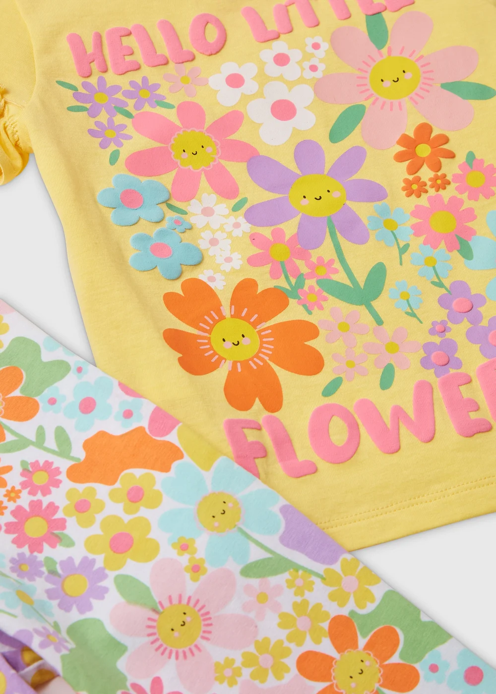 Girls Yellow Floral Print T-Shirt & Leggings Set (1-7yrs) - 2-3 Yrs Image 2