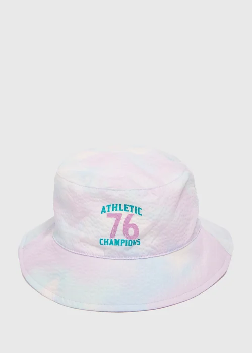 Girls Lilac Tie Dye Varsity Bucket Hat (7-13yrs) - Age 7-10 Years Image 1