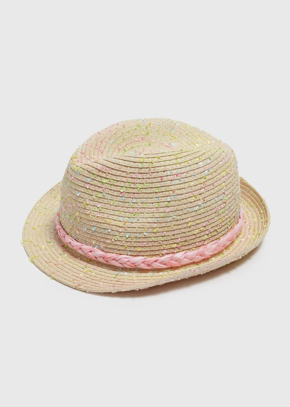 Girls Multicolour Braid Trilby Hat (3-10yrs) - Age 7-10 Years Image 1