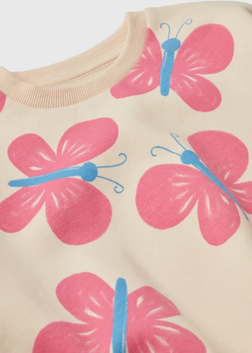 Girls Cream Butterfly Sweatshirt Set (1-7yrs) - 1-1.5 Yrs Image 2