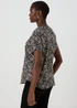 Black Leaf Print Top - Size 8 Image 2