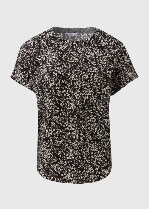 Black Leaf Print Top - Size 8 Image 5