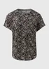 Black Leaf Print Top - Size 8 Image 5
