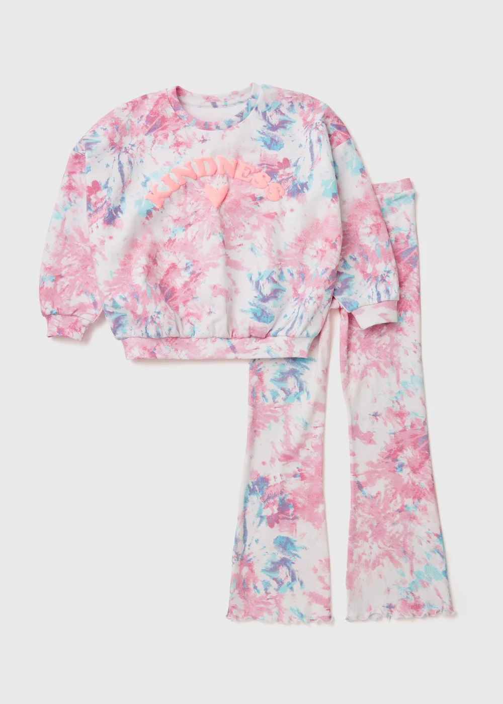 Girls Multicoloured Tie Dye Sweatshirt & Flare Pants Set (1-7yrs) - 1-1.5 Yrs Image 1