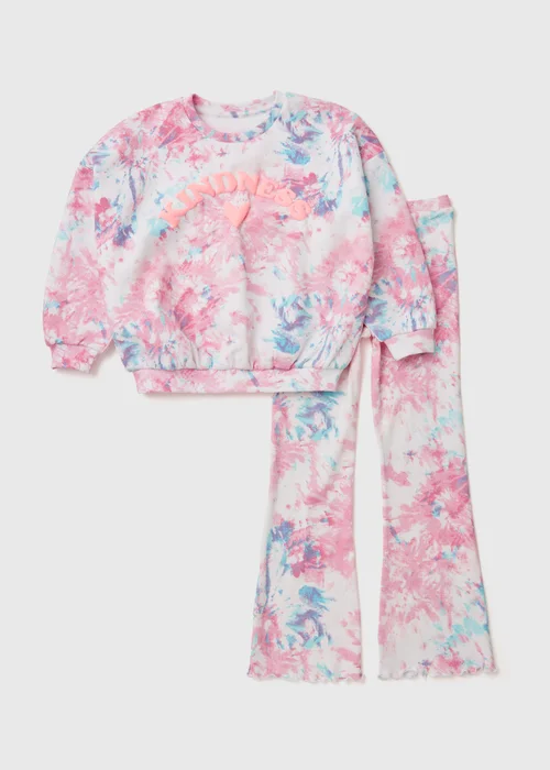 Girls Multicoloured Tie Dye Sweatshirt & Flare Pants Set (1-7yrs) - 1-1.5 Yrs Image 1