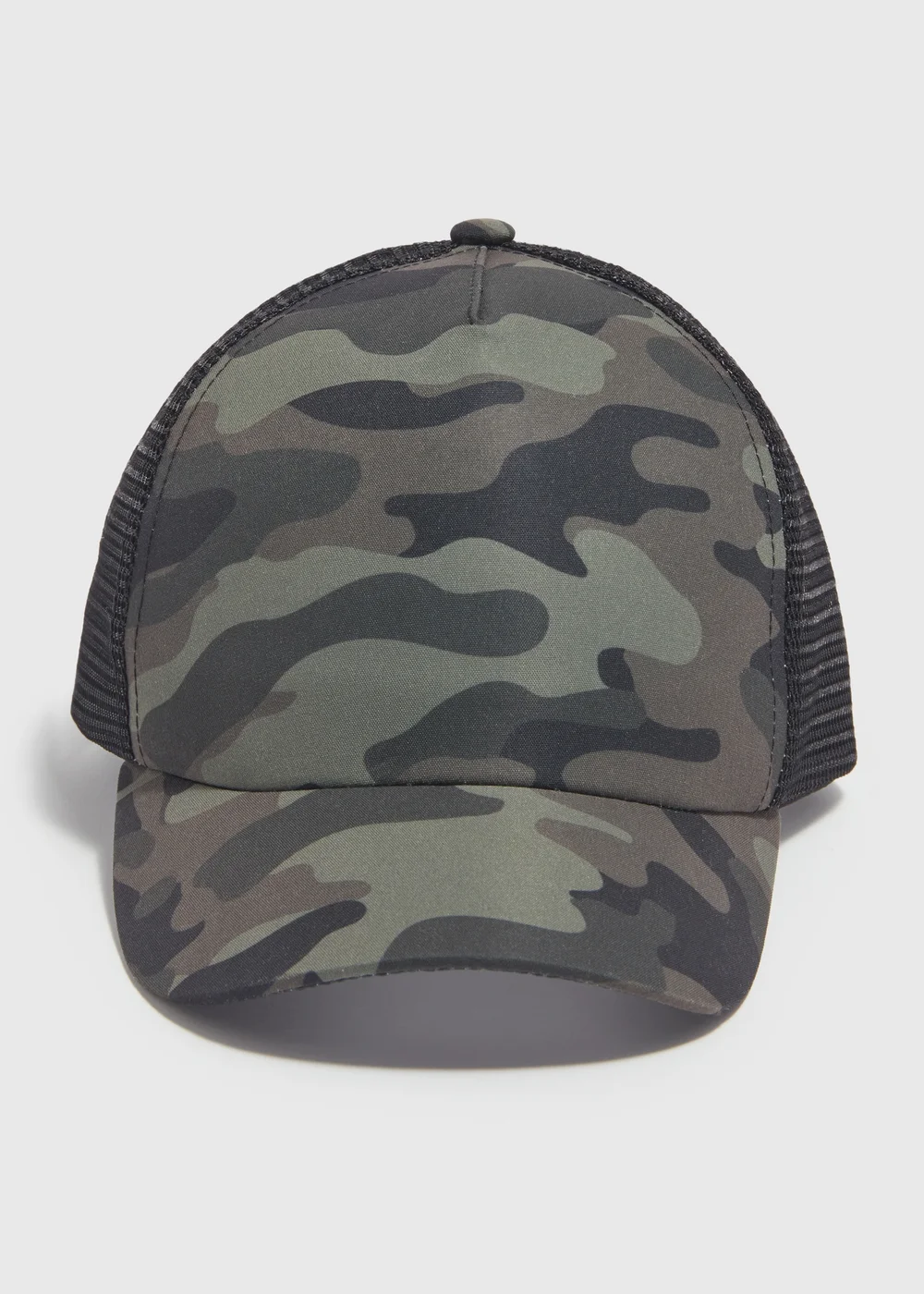 Boys Grey Camo Mesh Back Cap (7-13yrs) - Age 7 - 10 Years Image 1