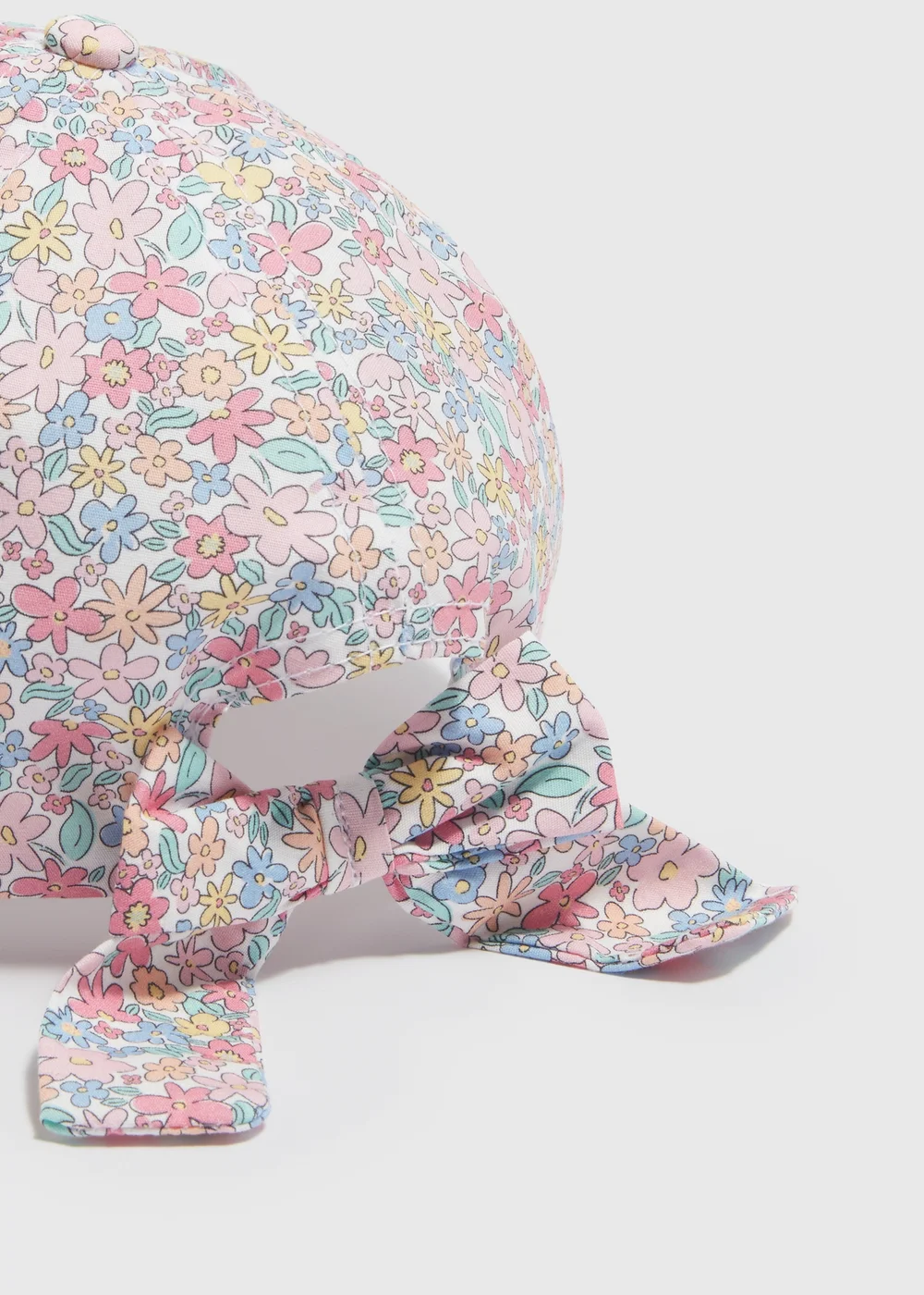 Girls Multicolour Floral Bow Cap (3-10yrs) - Age 3 - 6 Years Image 2