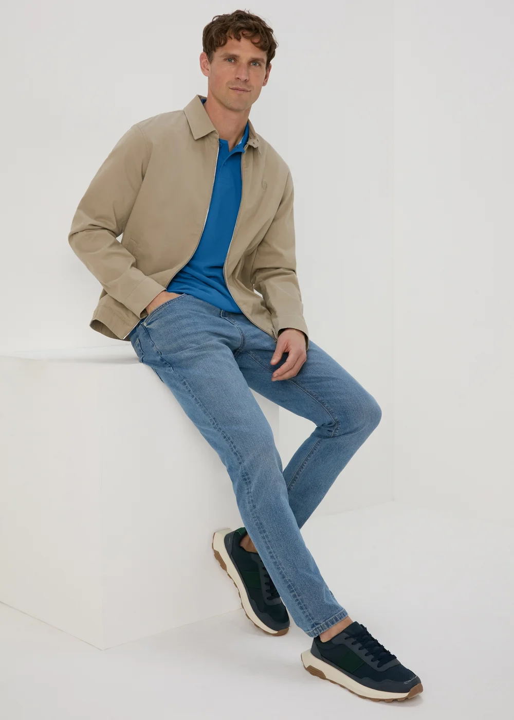 Dark Blue Solid Polo Shirt - S Image 4