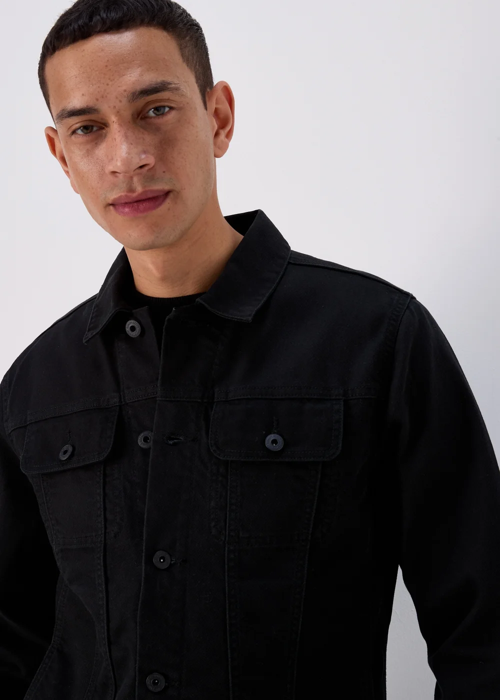 Black Denim Jacket - S Image 3