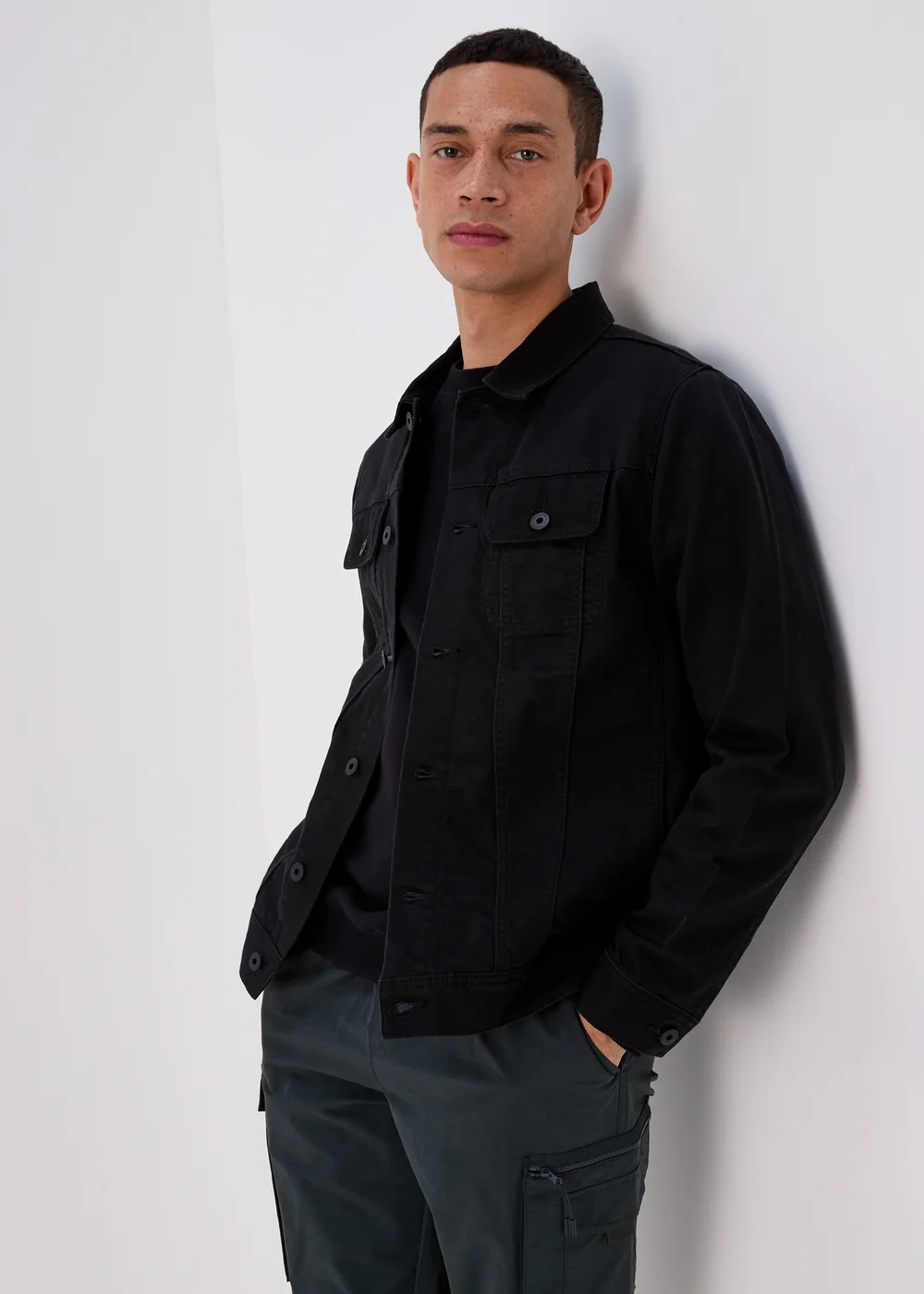 Black Denim Jacket - S Image 1