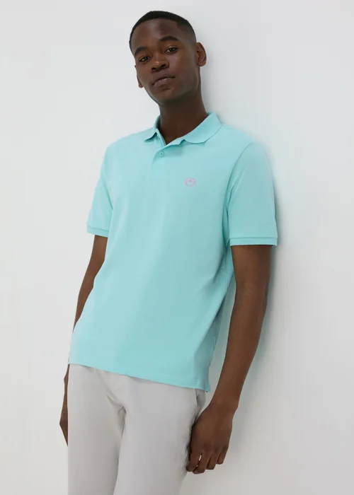 Pale Blue Solid Polo Shirt - S Image 1