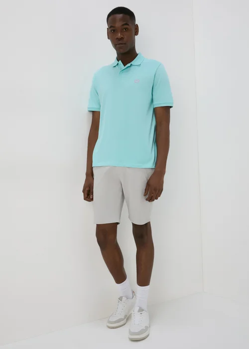 Pale Blue Solid Polo Shirt - S Image 4