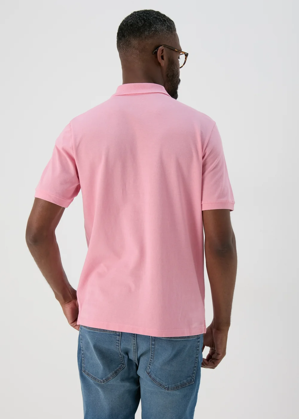 Pink Solid Polo Shirt - S Image 2