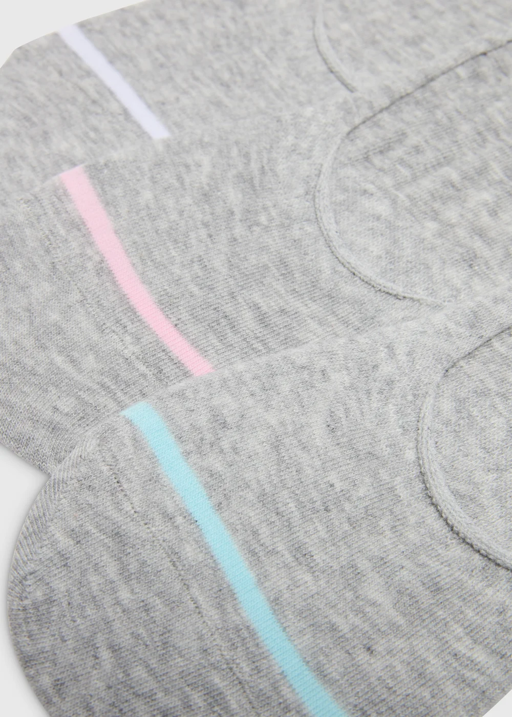 3 Pack Grey No Show Socks - 3-5.5 Image 2