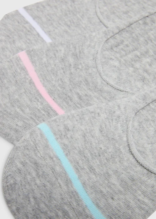 3 Pack Grey No Show Socks - 3-5.5 Image 2