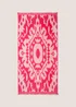 Pink Ikat Jacquard Beach Towel (80cm x 160cm) Image 1