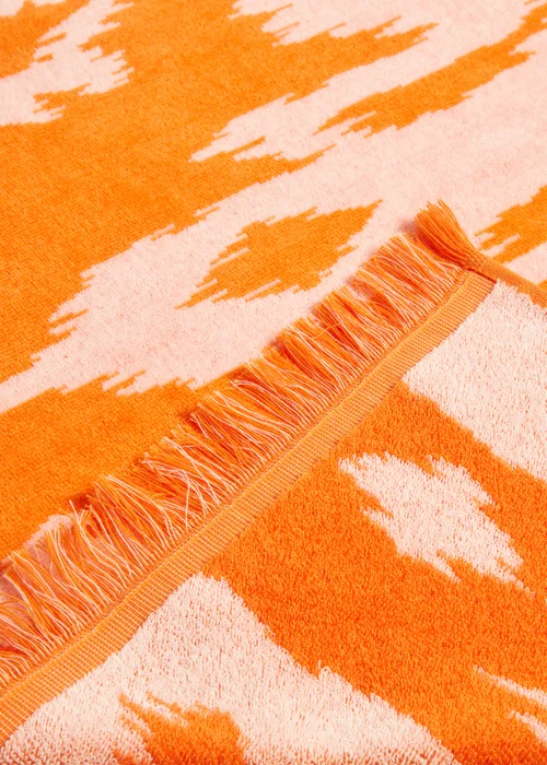 Orange Ikat Jacquared Towel (80cm x 160cm) Image 2