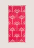 Pink Palm Print Jacquard Beach Towel (80cm x 160cm) Image 1